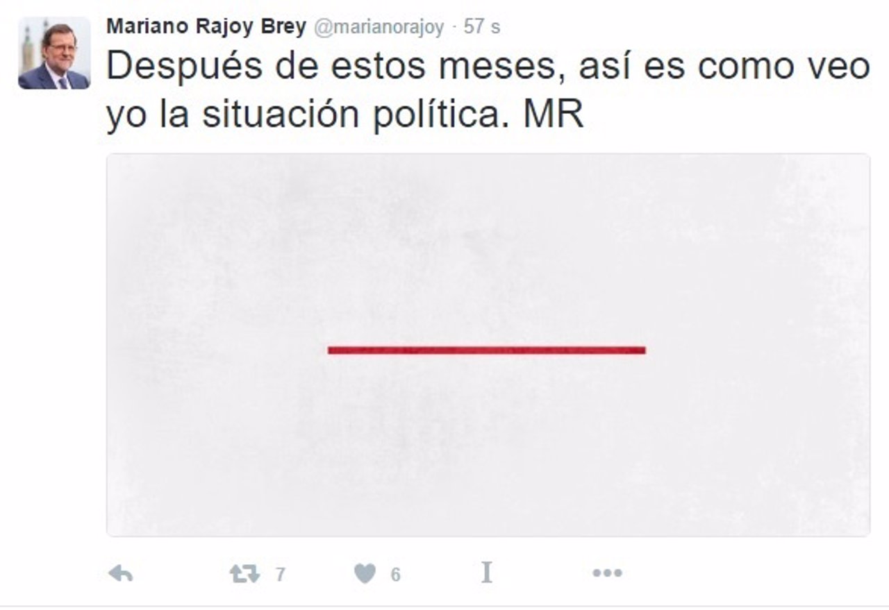 Tuit de Rajoy sobre la situación política