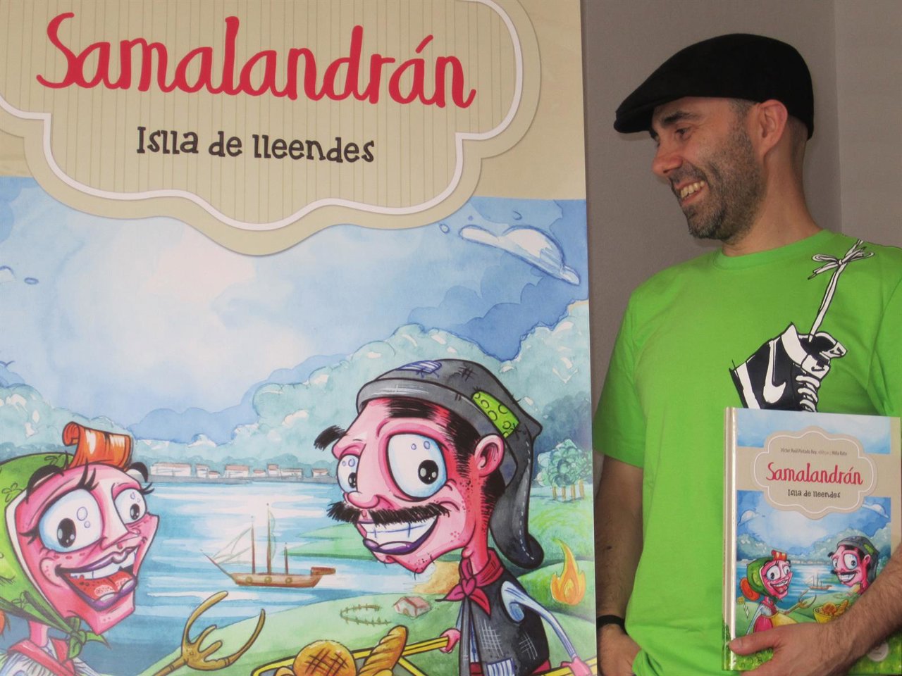 Pintado Rey, al lado del cartel de 'Samalandrán'