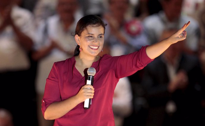 La candidata presidencial peruana Verónika Mendoza