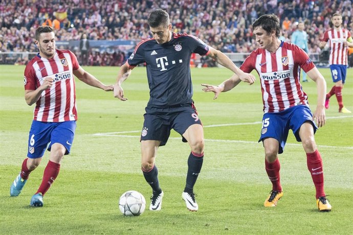 Lewandowski, Savic y Koke, Champions League, Atlético de Madrid-Bayern de Múnich