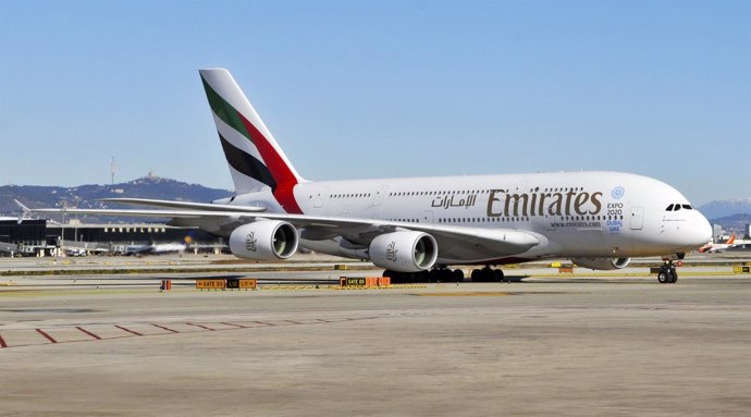 Emirates A380 en Barcelona