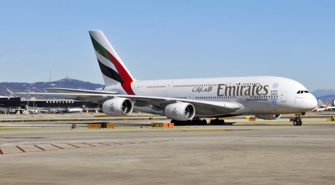 Emirates A380 en Barcelona
