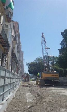 Metro de Málaga máquinas para hacer pantallas túnel Alameda Principal