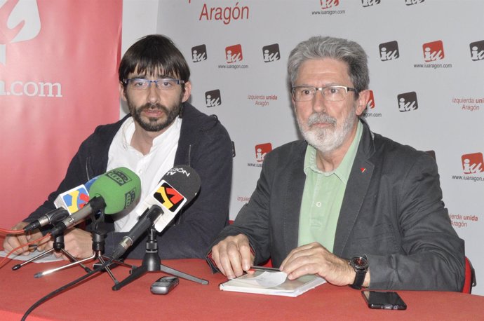 Adolfo Barrena y Álvaro Sanz, de IU-Aragón. 