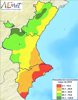 Precipitación acumulada en mayo