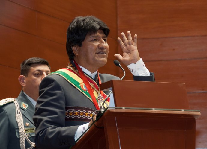 El presidente de Bolicia Evo Morales en una intervención en Sucre