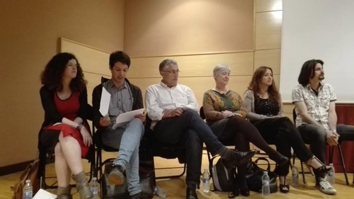 Candidatos de UP antes de intervenir. 