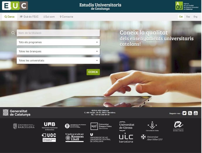 Buscador de Estudis Universitaris de Catalunya