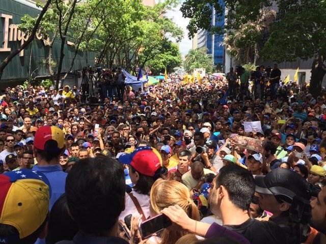 Manifestación opositora en Caracas