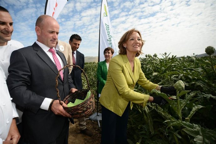 Carmen Ortiz, entre alcachofas