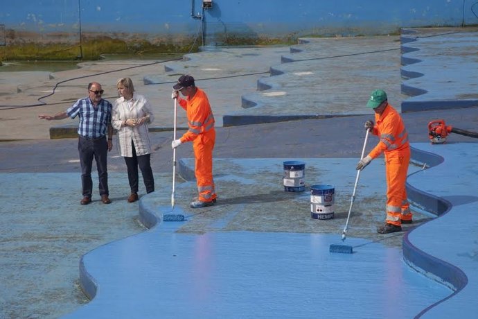 Camargo pinta la playa de Punta PArayas 