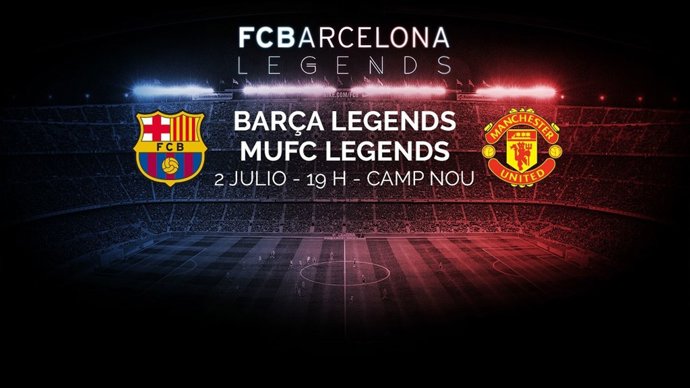 Cartel del FC Barcelona Legends-Manchester United Legends