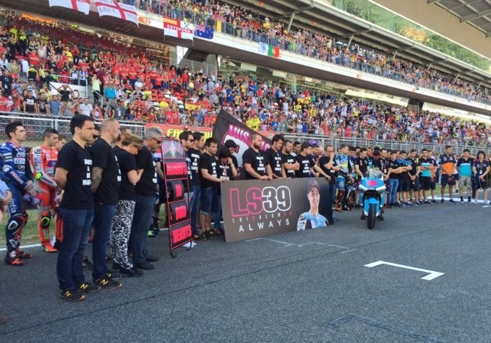 Homenaje minuto silencio Luis Salom Catalunya Montmeló