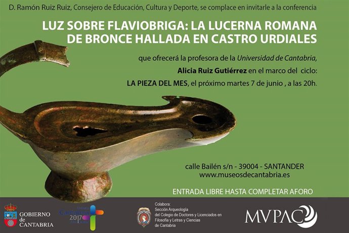 La lucerna romana de bronce de Castro Urdiales, pieza del mes de junio en el MUP