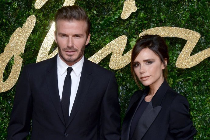 David Beckham and Victoria Beckham attending the British Fashion Awards at the L