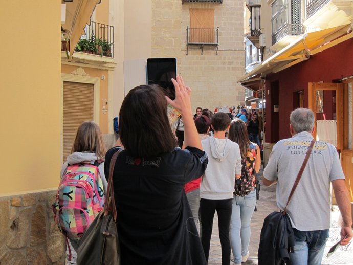 Foto, turistas, turismo, viajeros, viaje, museo picasso malaga