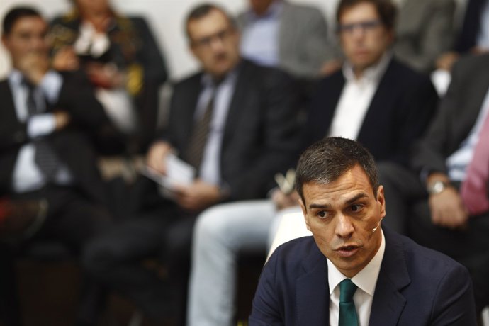 Pedro Sánchez en un foro de El Mundo