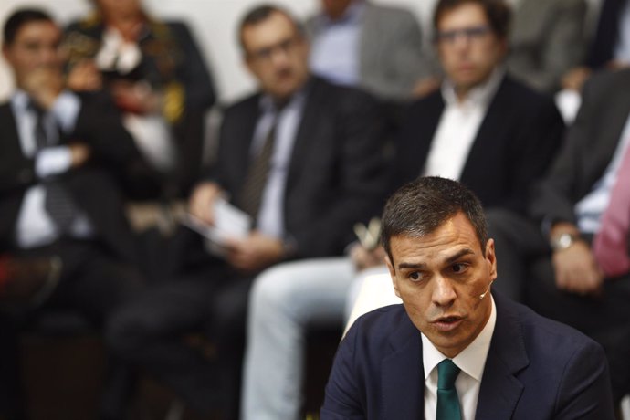 Pedro Sánchez en un foro de El Mundo