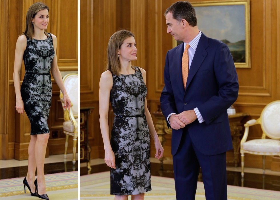 Doña Letizia y su vestido inseparable: Volviendo a lucir su look favorito