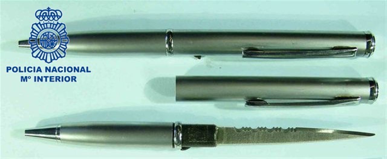 Navaja bolígrafo incautada