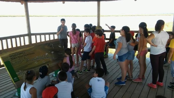 Escolares celebran el Día de Medio Ambiente en Huelva.