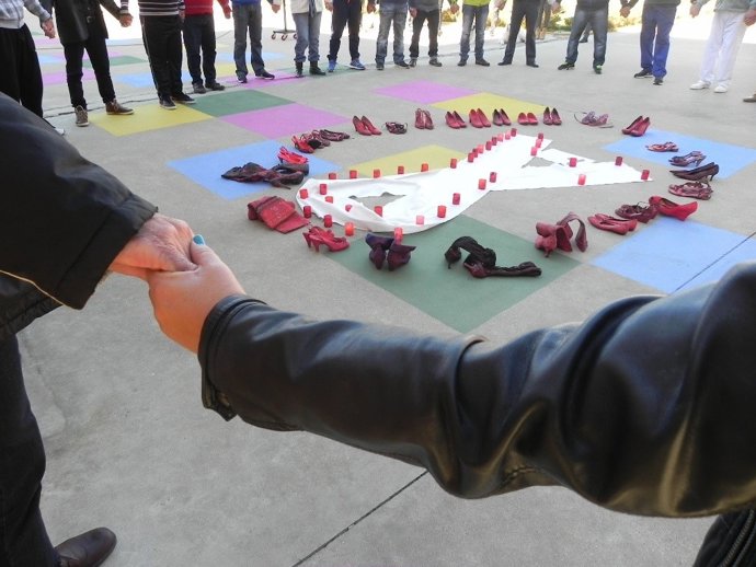 Acto en la prisión para concienciar sobre la violencia de género. 