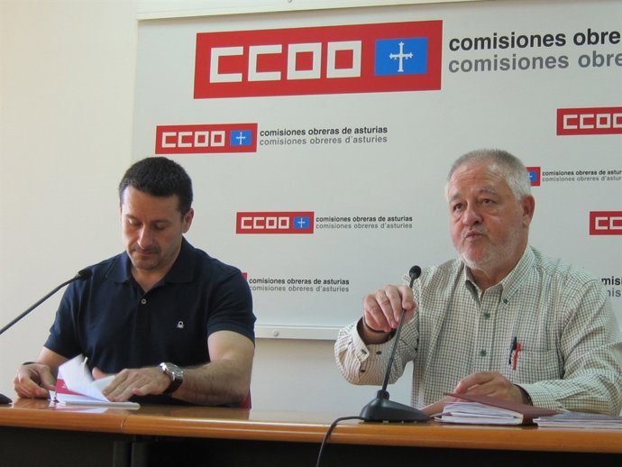 Secretarios generales UGT y CCOO Asturias Javier Fernández Lanero y Antonio Pino
