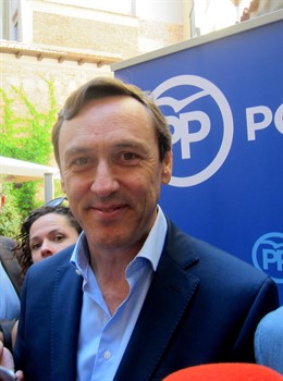 Rafael Hernando, tras un encuentro con dirigentes del PP en Valladolid. 