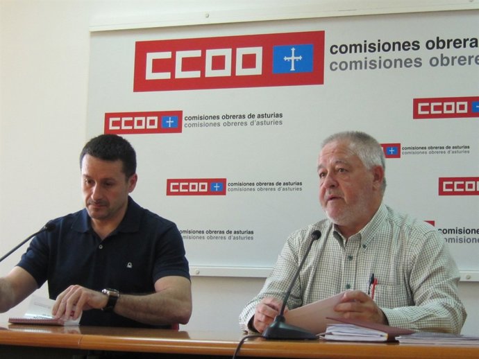 Los secretarios generales de UGT y CCOO, Antonio Pino y Javier Fernández Lanero