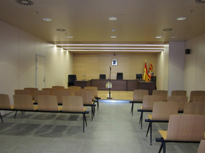 Una sala de vistas de la nueva Ciudad de la Justicia de Zaragoza