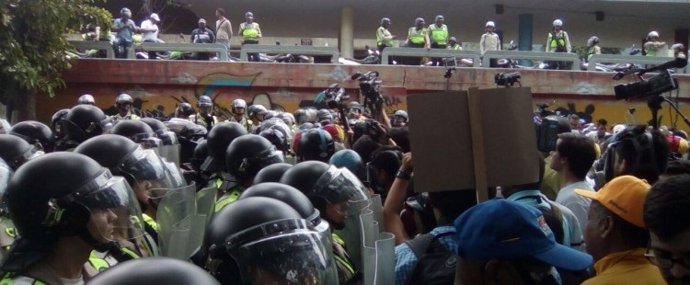 Manifestación opositora en Venezuela