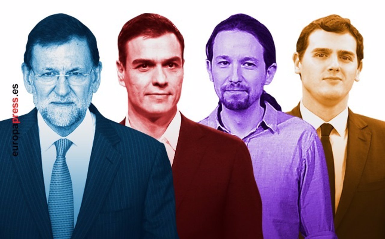 Mariano Rajoy, Pedro Sánchez, Pablo Iglesias y Albert Rivera, debate a cuatro