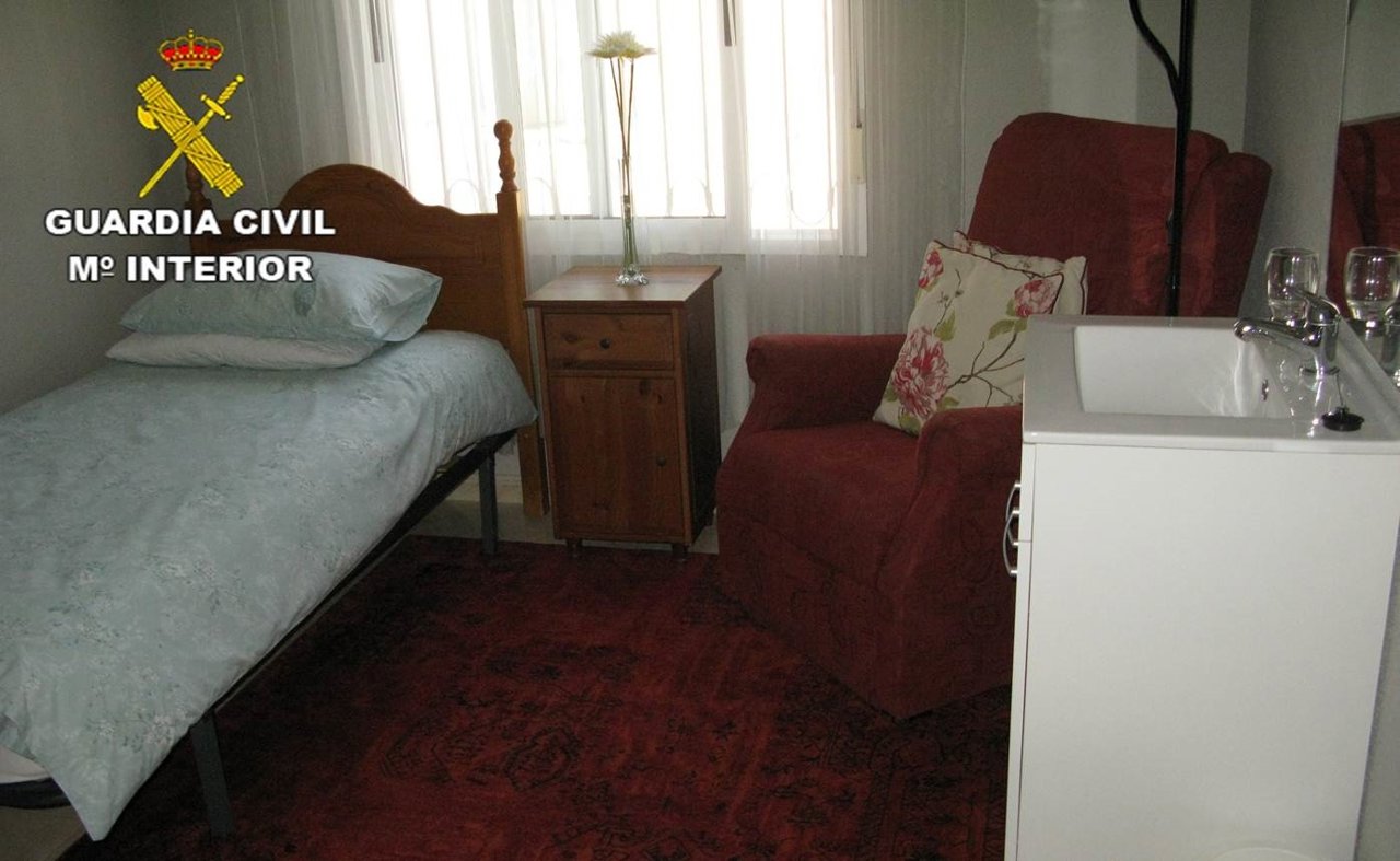 Una de las habitaciones en la falsa residencia