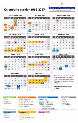 Calendariu escolar 2016-2017