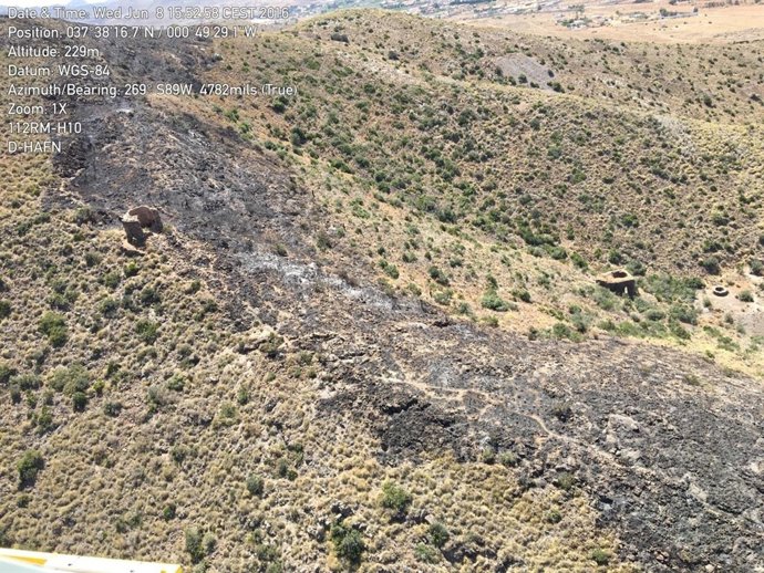 Incendio en el Cerro de San Ginés (Cartagena)