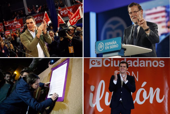 Mariano Rajoy, Albert Rivera y Pablo Iglesias