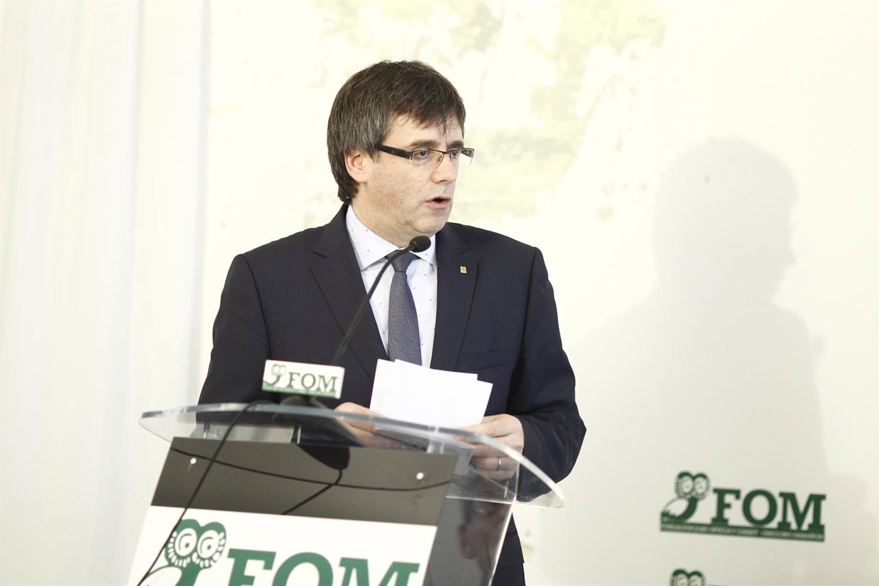 Carles Puigdemont en un acto en Madrid