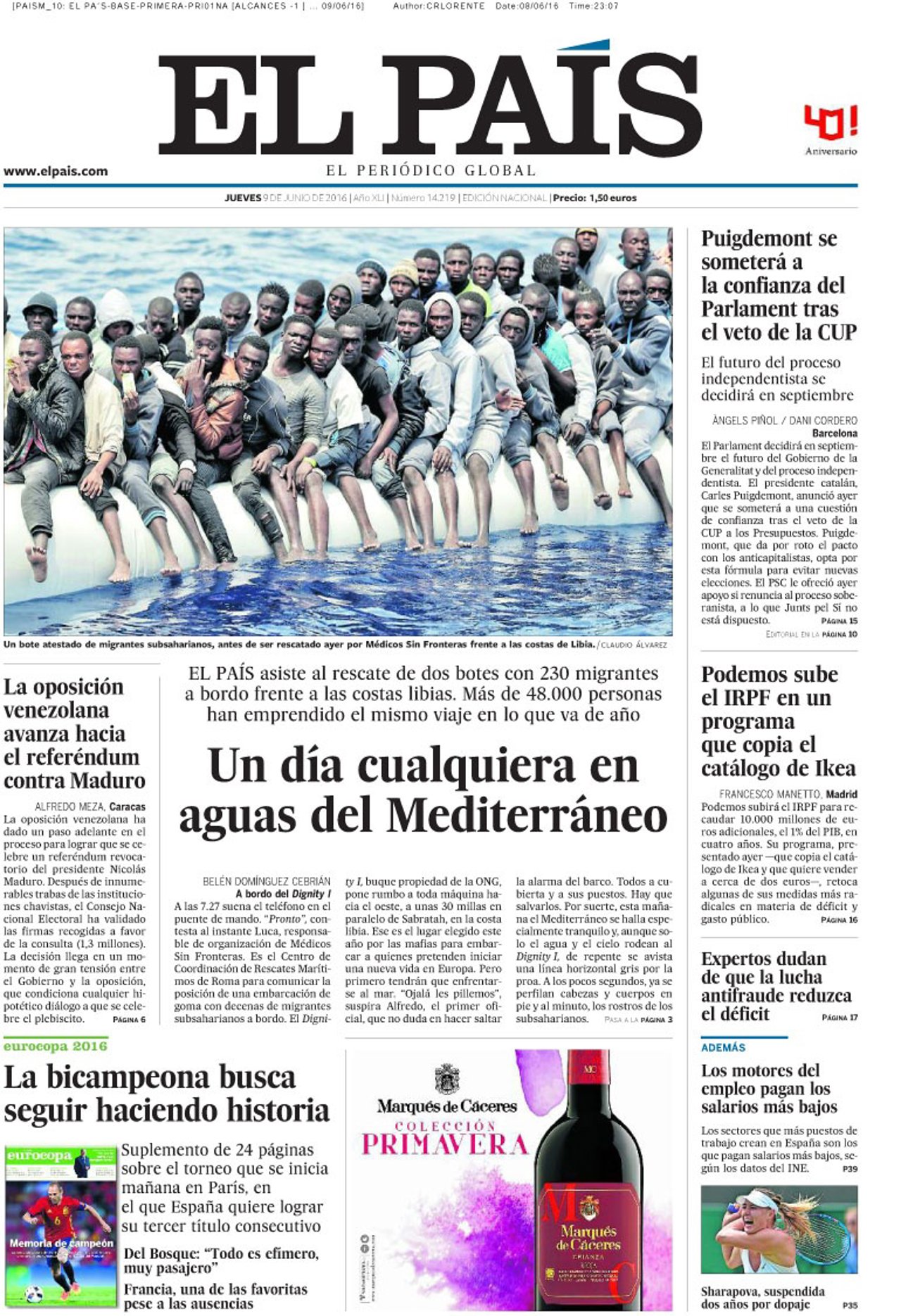 Portada El País