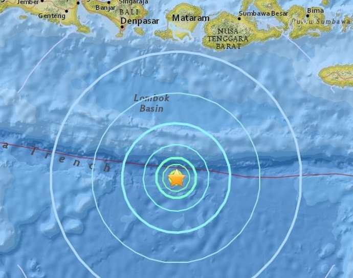 Terremoto al sur de Bali, en Indonesia