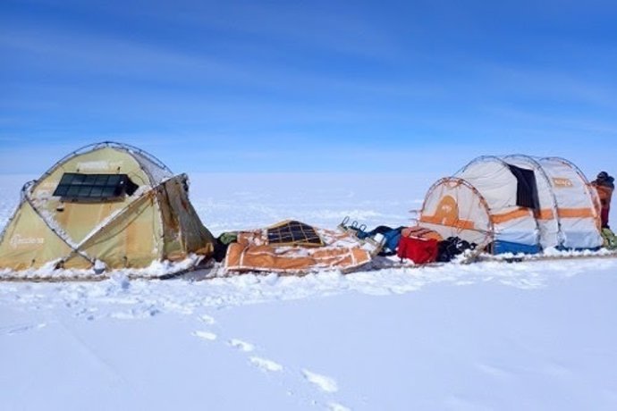 Trineo de viento de la expedición dirigida por Ramón Larramendi