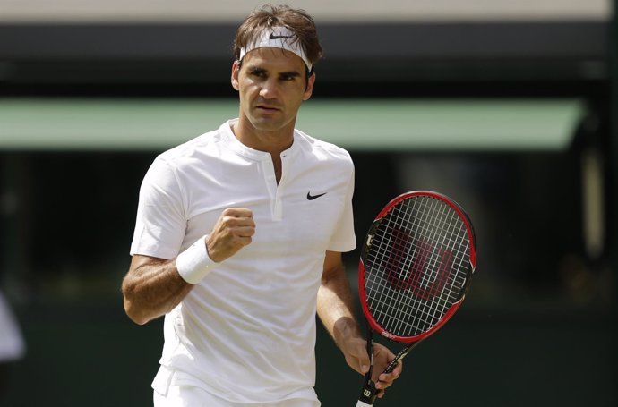 Federer tras meterse en octavos de Wimbledon 2015