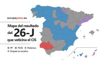 Elecciones 2016: Mapa del resultado que vaticina el CIS por provincias