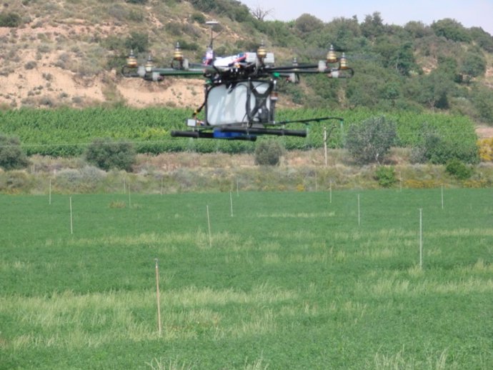 Aplicación de productos fitosanitarios con drones