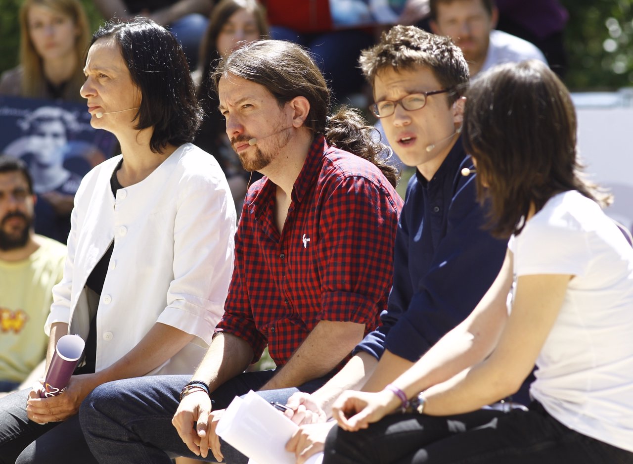 Pablo Iglesias e Íñigo Errejón en la presentación de la campaña de Podemos