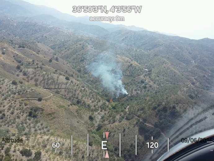 Incendio en Arenas (Málaga). 