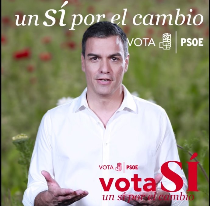 Pedro Sánchez pide el voto en un vídeo de campaña
