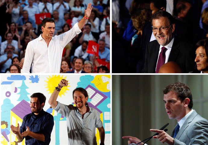 Rajoy, Sánchez, Iglesias, Garzón y Rivera