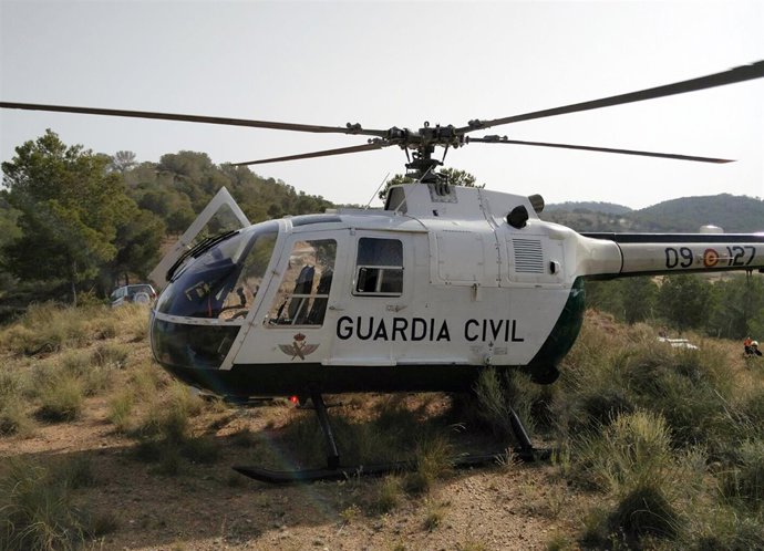 Helicópterode la Guardia Civil que ha participado en el dispositivo