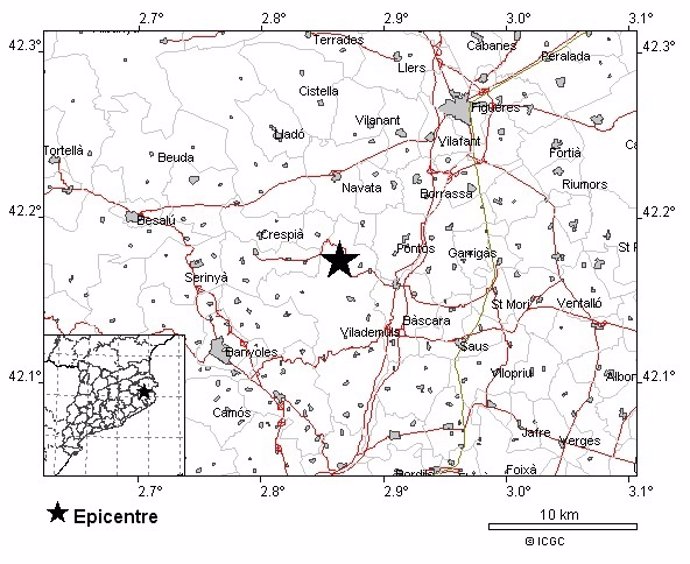 Un terremoto de 3,5 grados sacude El Pla de l'Estany (Girona)