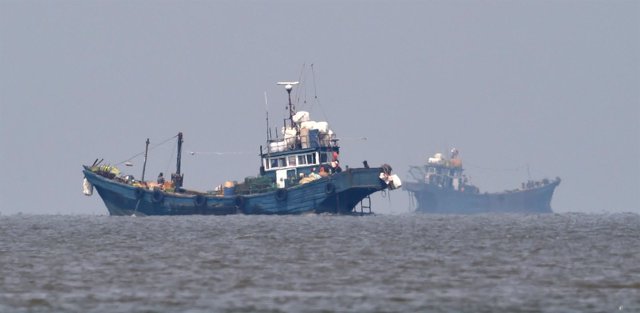 Chinese fishing vessels are seen off the west coast